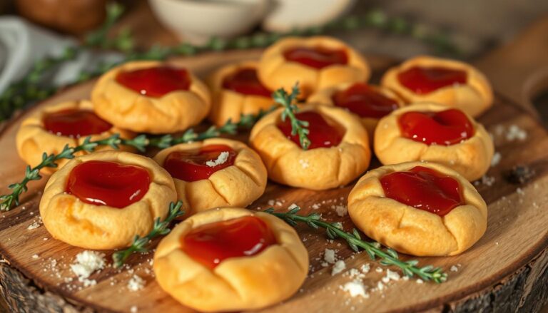 Cheesy Thumbprint Appetizers with Hot Pepper Jelly