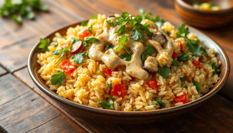 Crispy Rice Salad with Spicy Tahini Sauce