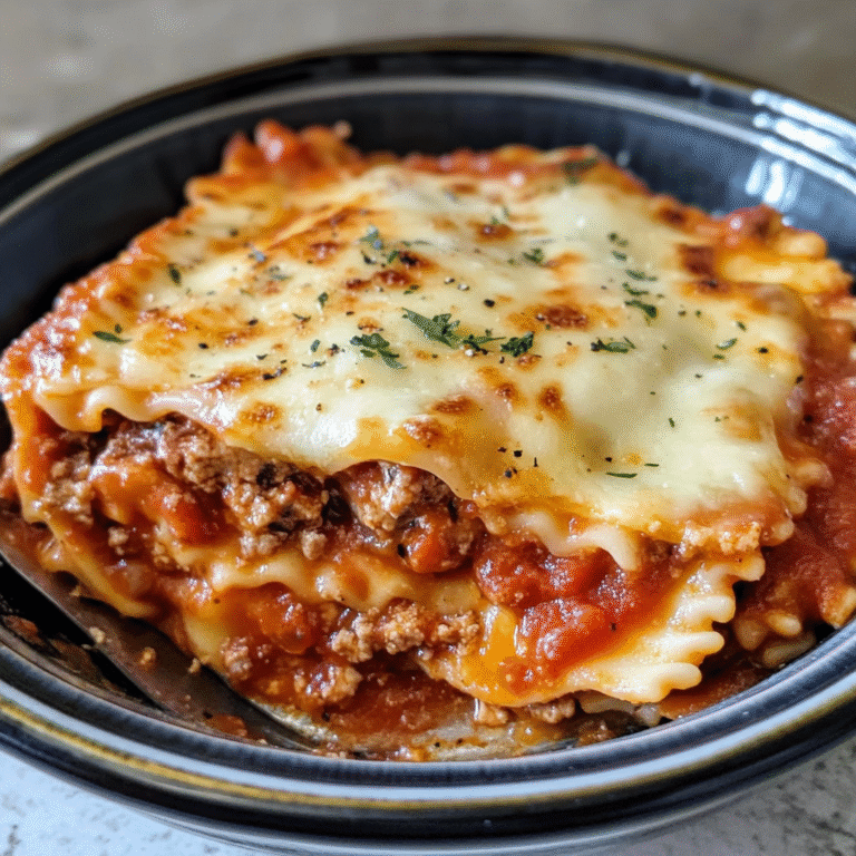 Easy Crockpot Ravioli Lasagna