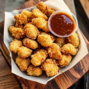 Crispy Popcorn Chicken Bites with Dipping Sauce
