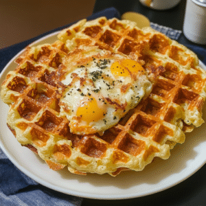 Egg and Cheese Hash Brown Waffles