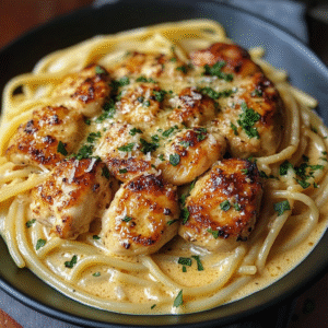 Garlic Butter Chicken with Savory Creamy Parmesan Pasta