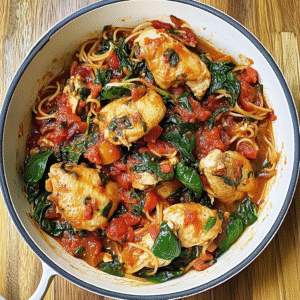 Italian Chicken in Tomato Sauce with Spinach and Basil