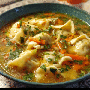 Delightful Dumplings Soup with Carrots